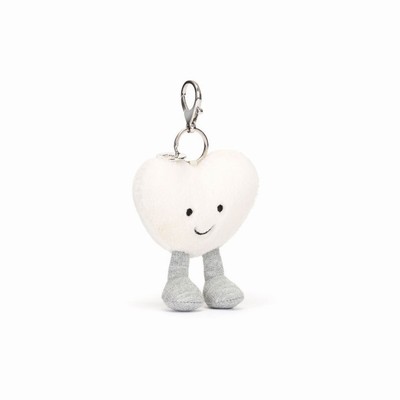 Jellycat Amuseables Cream Heart Bag Charm Australia | 827651CQW